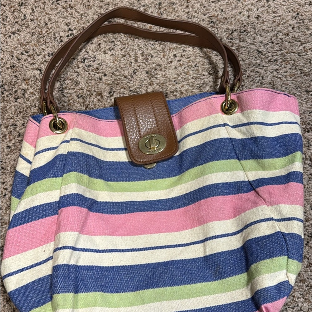 Tommy hilfiger Colorful Striped Canvas Tote